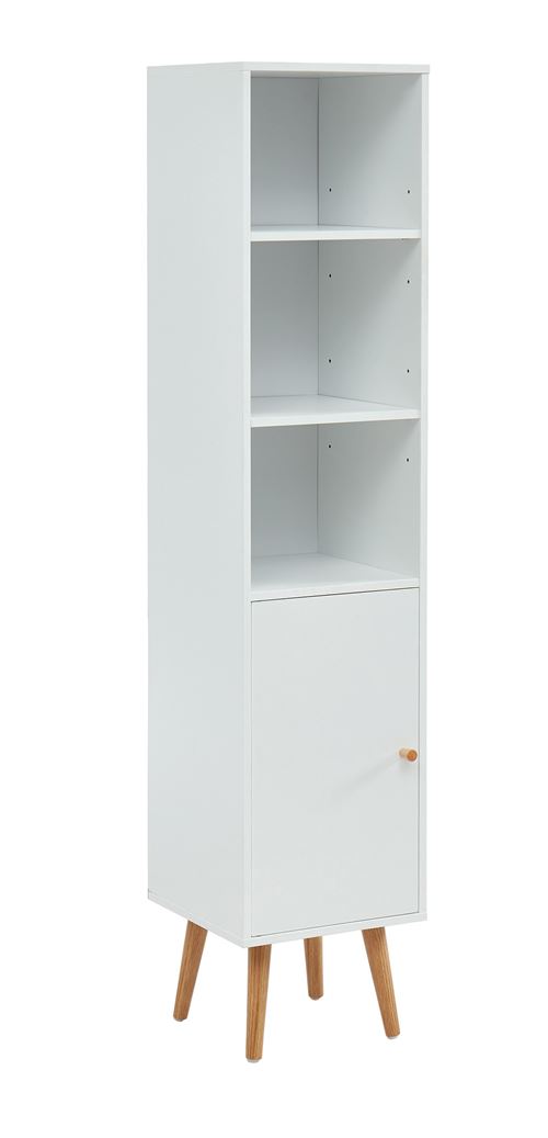 Colonne de rangement pour salle de bain coloris blanc - 30 x 29.5 x 139 cm -PEGANE-