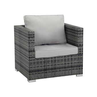 Fauteuil Jardin En Resine Tressee Ibiza Florida Gris Mobilier De Jardin Achat Prix Fnac