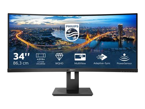 Philips B Line 345B1C - LED-monitor - gebogen - 34 - 3440 x 1440 WQHD - VA - 300 cd/m² - 3000:1 - 5 ms - 2xHDMI, DisplayPort - luidsprekers - zwarte textuur