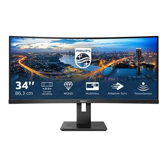 Philips 345B1C - Écran LED - incurvé - 34" - 3440 x 1440 WQHD @ 100 Hz - VA - 300 cd/m² - 3000:1 - 5 ms - 2xHDMI, DisplayPort - haut-parleurs - texture noire