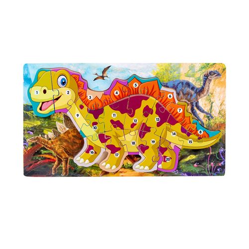  Puzzle en bois dinosaures pour enfants 06 - Multicolore 