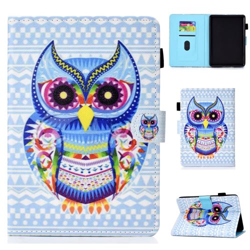 Etui en PU titulaire de la carte hibou élégant pour votre Amazon All-New Kindle (2019)