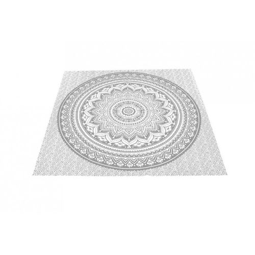 Plaid fouta en coton carré 180x180 cm MUMBAI gris, par Soleil d'ocre