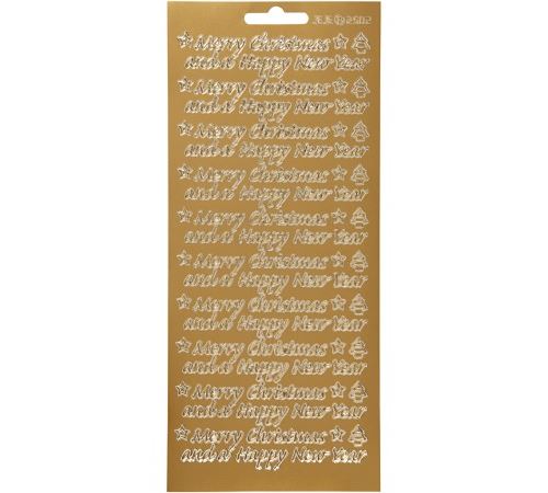 Stickers Peel Off Merry Christmas - Doré - Planche de 10x23 cm