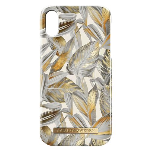 IDEAL Fashion Case - Achterzijde behuizing voor mobiele telefoon - plastic - platina bladeren - voor Apple iPhone XR