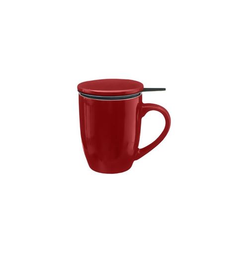 Tisanière en Faïence avec Infuseur 32cl Rouge