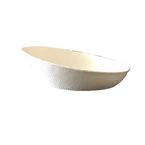 50 coupelles ovales canne à sucre bio 8cm blanc