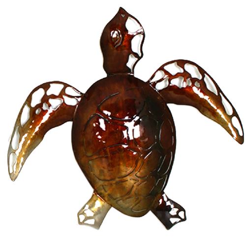 Structure en Fer à suspendre Tortue 35 x 35 cm - Marron