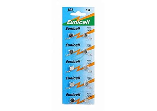 EUNICELL - LOT DE 10 PILES AG2 D396 SR59W LR726 RW411 1.5V Alcaline