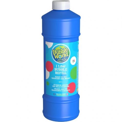Bubble World bouteille de recharge Embout souffleur de bulles classique 1000 ml bleu