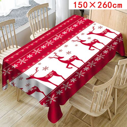Nappe de Noël Imprimer Rectangle Table Cover Holiday Party Home Decor_Kiliaadk385
