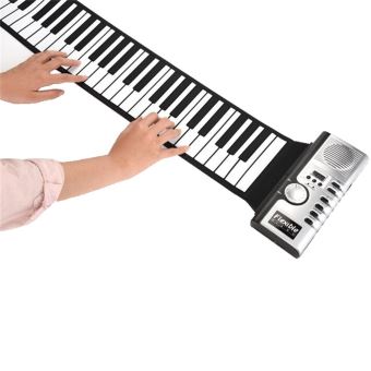 61 touches Orgue électronique roulé à la main Portable Pliant Silicone Piano  roulé à la main Pratique des débutants
