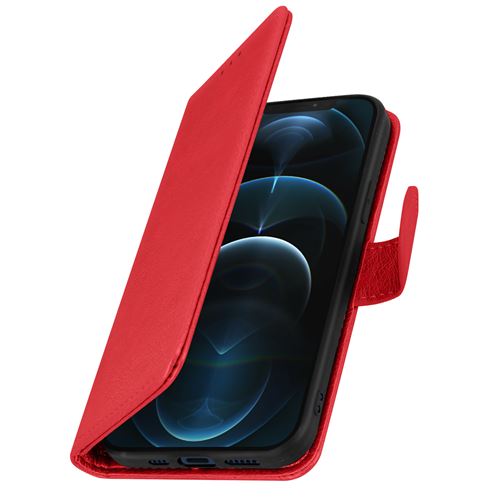 Avizar Étui pour iPhone 12 Pro Max Folio Intégrale Porte-carte Fonction Support Rouge