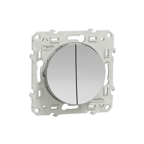 Schneider Electric Aluminium Double Va-Et-Vient Odace - S530214