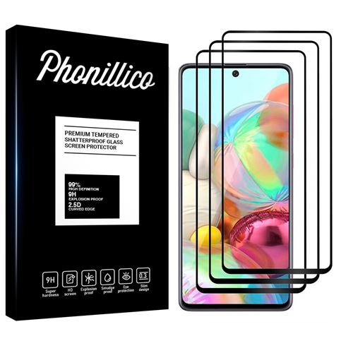 Verre Trempe pour Samsung Galaxy A71 [Pack 3] Film Transparent Bord Noir Vitre Protection Ecran [Phonillico®]