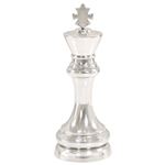 vidaXL Sculpture de pièce roi Aluminium solide 46 cm Argenté