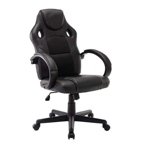 Chaise Gaming -Fauteuil de Bureau Dossier Inclinable ,Réglable en Hauteur - Noir