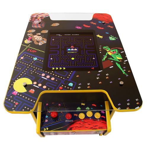 Table Cocktail Style Borne d'Arcade comprenant 60 Jeux Classiques, 64x73x93cm