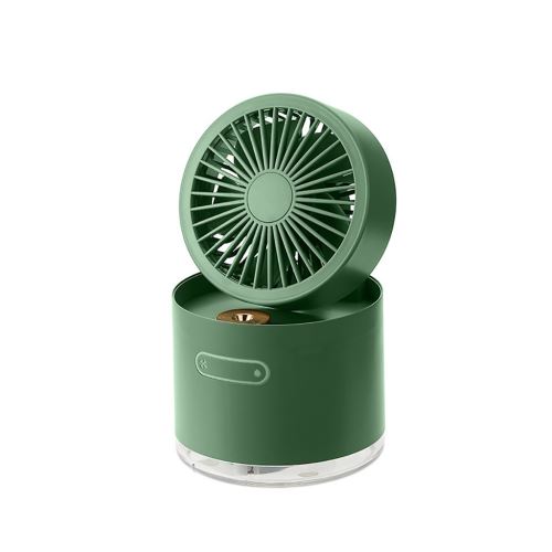 ventilateur de bureau avec humidification par pulvérisation d'air, chargement USB, pliable pour à domicile vert