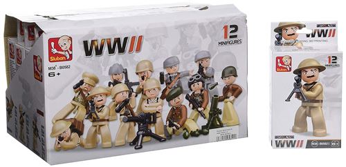 SLUBAN Soviet WWII 12 Minifigures : M38-B0582