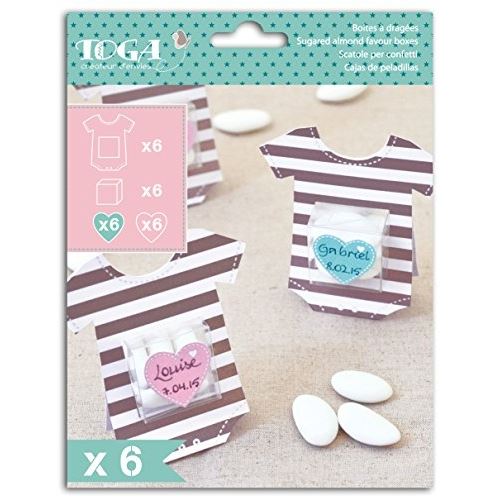 Toga lot de 6 boîtes a dragées body - mixte kc48
