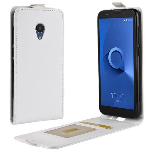 Etui en PU flip vertical blanc pour votre Alcatel 1X