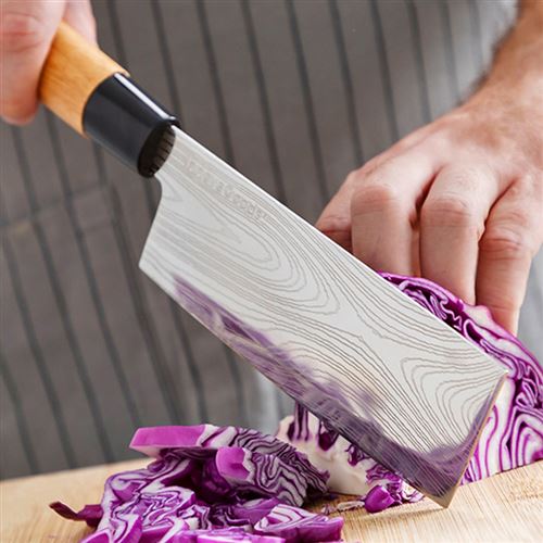Couteaux de cuisine japonais, manches en bois, lames en acier inoxydable et  housse de protection fournie - Couteau - Achat & prix