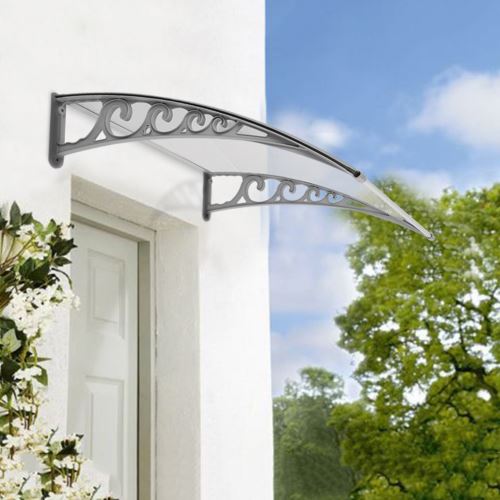 60x100cm Auvent de porte DIY d'entrée fenêtre Store Marquise solaire Abri banne entrée