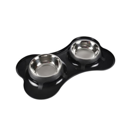 SONDEY Paris Prix Gamelle Double pour Chien Forme Os 45cm Noir