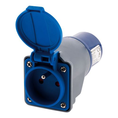 Adaptateur compact sans câble Femelle 16A 2P+T en Mâle CEE17 pour CAMPING, NAUTISME? - Zenitech