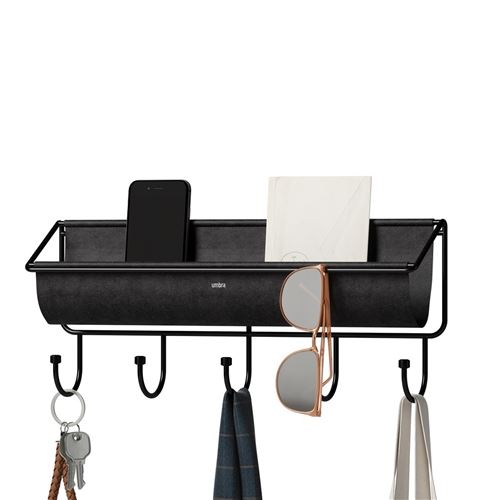 Organiseur mural d'entr�e ou de bureau, noir, multifonctions UMBRA Noir