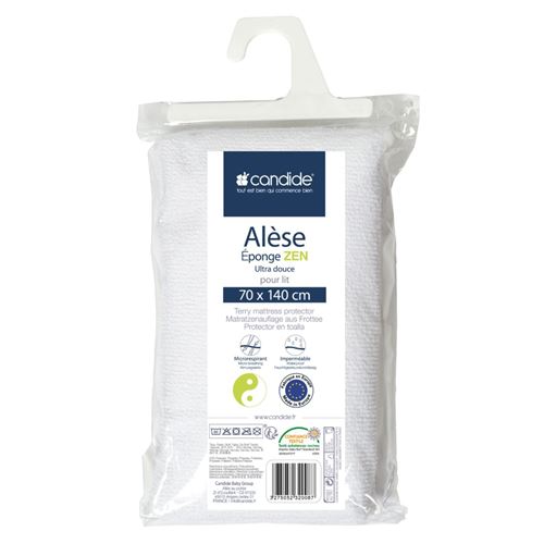 Candide alèse éponge viscose de bambou 70 x 140 cm blanc