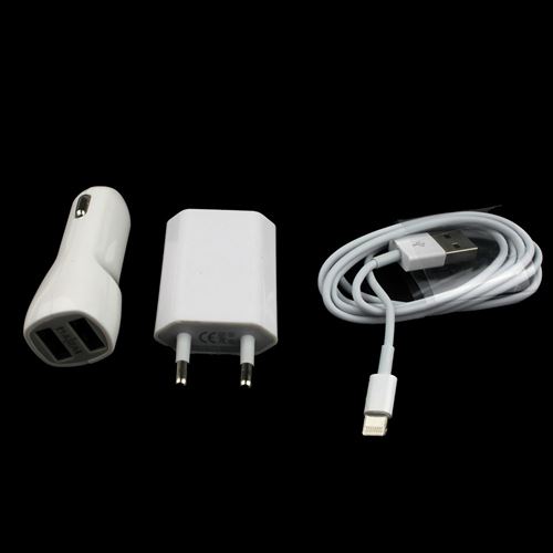 Adaptateur Allume-cigare USB + Câble Audio - Charge Et Connexion MP3/iPhone/iPod/Samsung - Vert, Neuf