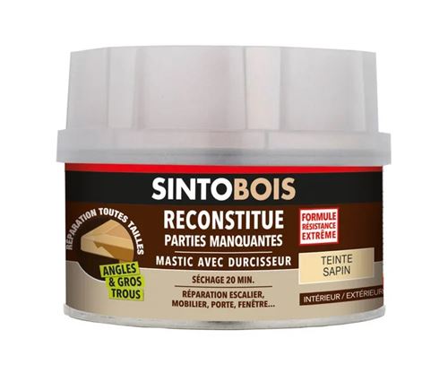 Mastic SINTOBOIS + Tube durcisseur SINTO - Sapin - Boite 170 ml - 33780