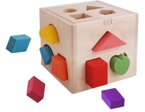 Jouet d'apprentissage de jeu de cube d'activité en bois pour enfants