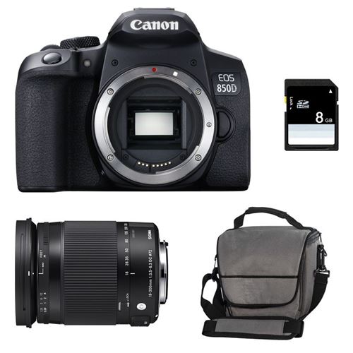 CANON eos 850d + sigma 18-300 os hsm contemporary + sac + sd 4go