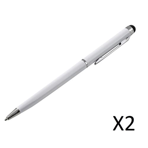 Stylet Stylo Metal x2 pour IPAD Air Smartphone 2 en 1 Bille Elegant Tablette Ecrire Universel (NOIR)