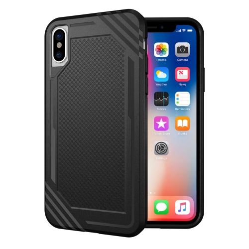 Iphone X / Xs Coque Protection Tpu Effet Treillis Noir Als81371