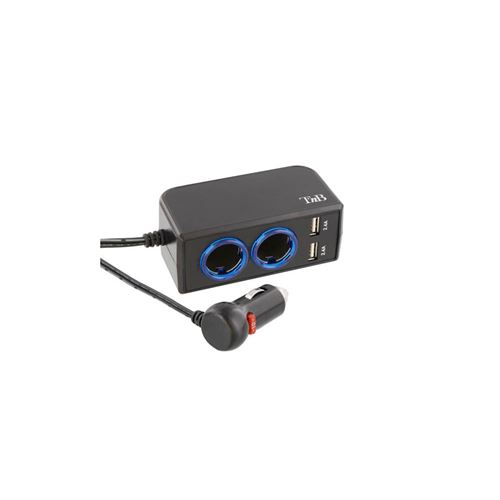 Chargeur allume cigare 4 en 1 avec 2 ports usb 4,8