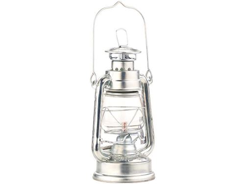 Lampe-tempête rétro à pétrole 18,5 cm "Agneta" - aspect Zinc
