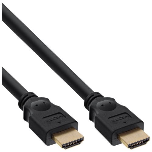 Câble HDMI, InLine®, 19 broches mâle/mâle, contacts dorés, noir, 0,3m