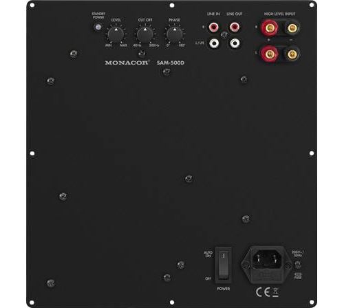 Module actif subwoofer digital 500 W sous 4 Ohms Monacor SAM-500D