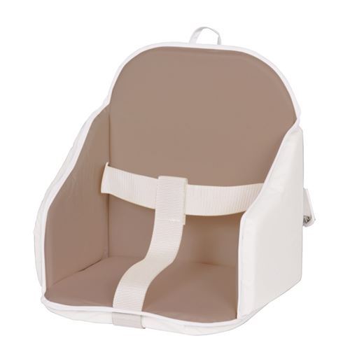 Candide - Coussin de chaise PVC avec sangles taupe/blanc