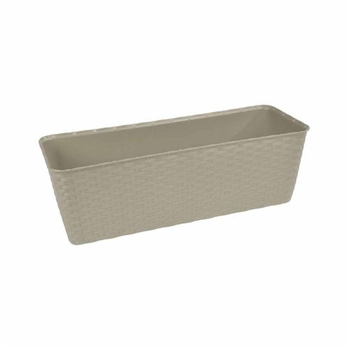 homea jardiniere tressée en résine 30cm - taupe
