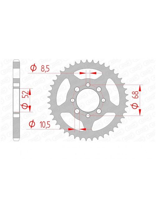 Couronne AFAM 40 dents acier standard pas 428 type 14101