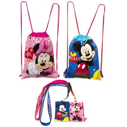 (4ct) Mickey Minnie Mouse Cordon Sac à dos et longes porte-id