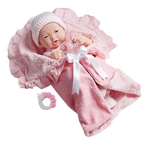 Jc Toys 18784 Asian La Newborn 15.5 Soft Body Boutique Baby Doll, Pink Deluxe gift Set. Designed by Berenguer