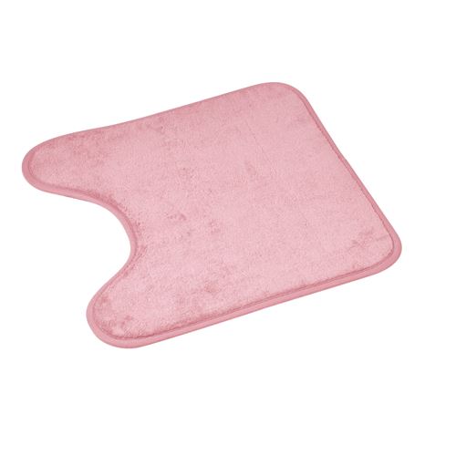 Tapis contour wc 45x45 cm uni Rose poudrèe 100% Microfibre