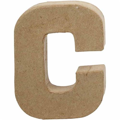 Creative lettre C papier mâché 10 cm