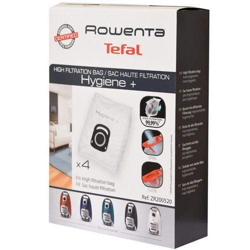 Sacs aspirateur par 4 hygiene+ zr200520 pour Aspirateur Rowenta